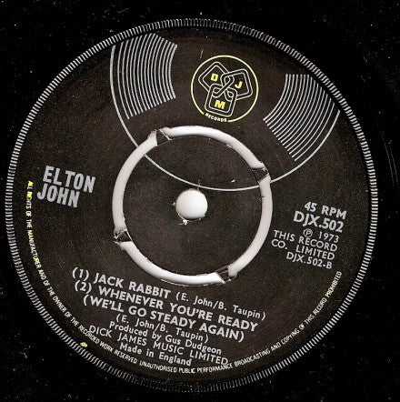 Elton John : Saturday Night's Alright For Fighting (7", Single, 4 p)