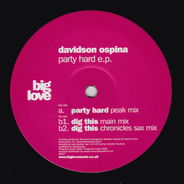 Davidson Ospina : Party Hard E.P. (12", EP)