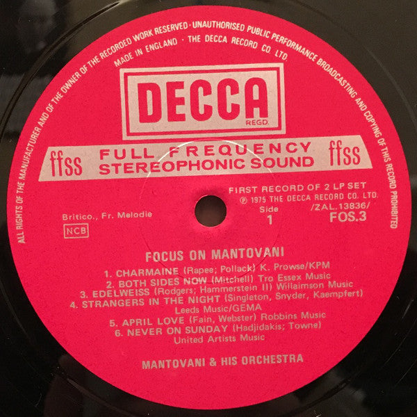 Mantovani : Focus On Mantovani (2xLP, Comp)