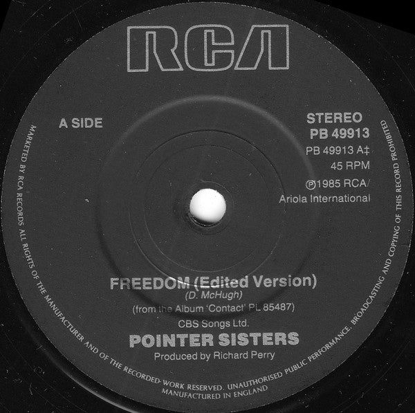 Pointer Sisters : Freedom (7", Single)