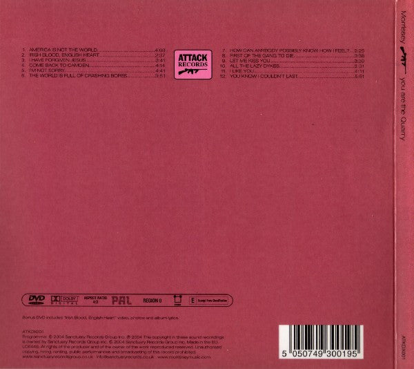 Morrissey : You Are The Quarry (CD, Album, No  + DVD-V, PAL + Ltd, Dig)