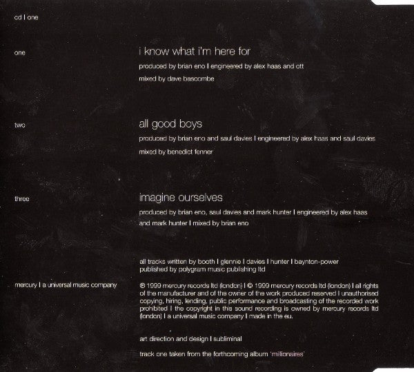 James : I Know What I'm Here For (CD, Single, CD1)