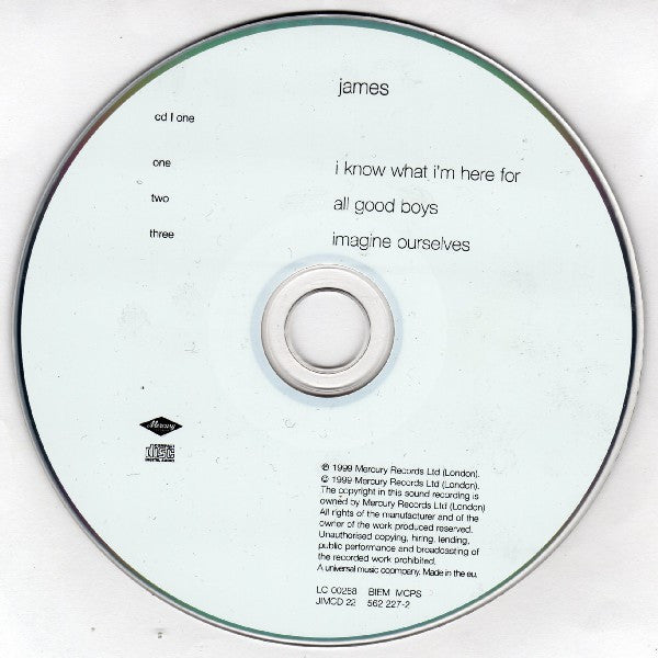 James : I Know What I'm Here For (CD, Single, CD1)