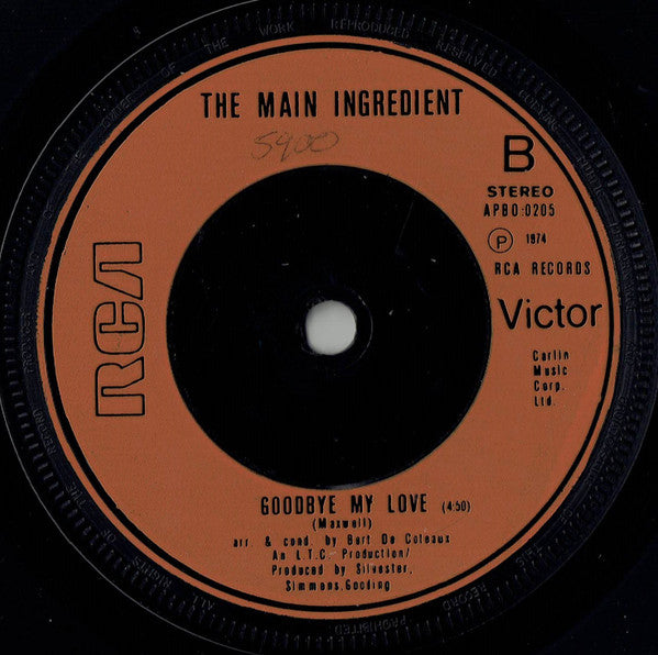The Main Ingredient : Just Don't Want To Be Lonely (7", Single, Inj)