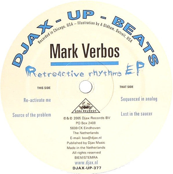 Mark Verbos : Retroactive Rhythms EP (12", EP)