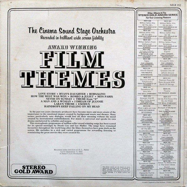 The Cinema Sound Stage Orchestra : Award Winning Film Themes (LP, Album)
