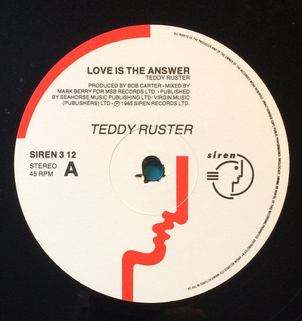 Teddy Ruster : Love Is The Answer (12")