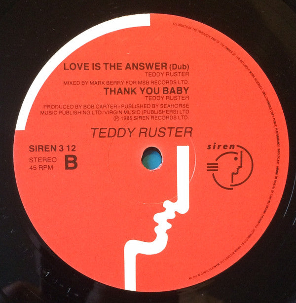 Teddy Ruster : Love Is The Answer (12")
