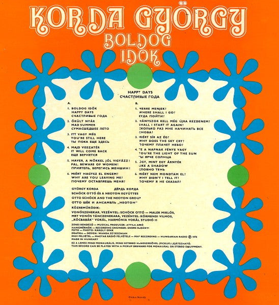 Korda György : Boldog Idők (LP, Album)