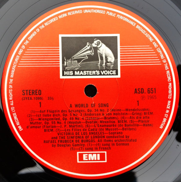 Victoria De Los Angeles : A World Of Song (LP, RE)