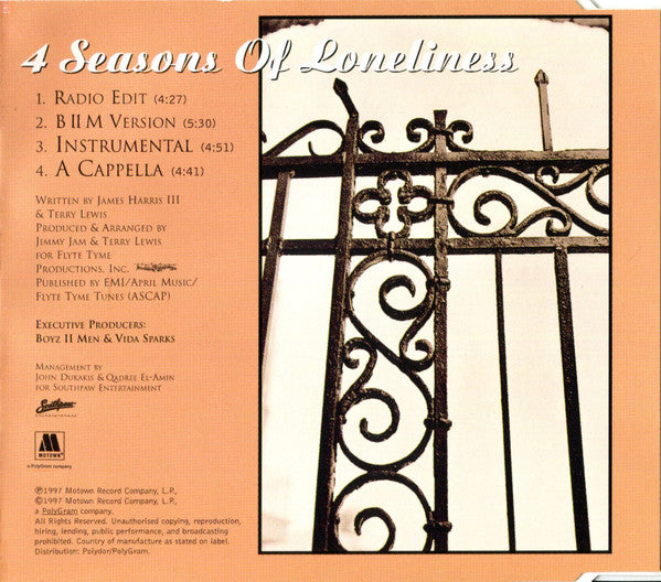Boyz II Men : 4 Seasons Of Loneliness (CD, Single)