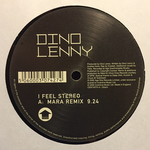 Dino Lenny : I Feel Stereo (12")