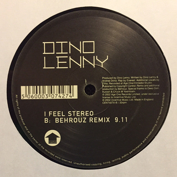 Dino Lenny : I Feel Stereo (12")