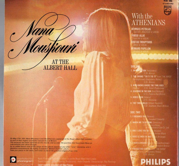 Nana Mouskouri With Les Athéniens : Nana Mouskouri At The Albert Hall (LP, Album)