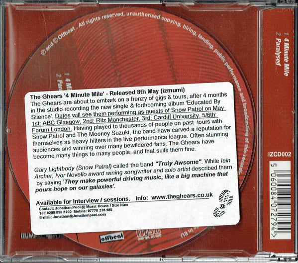 The Ghears : 4 Minute Mile (CD, Single)