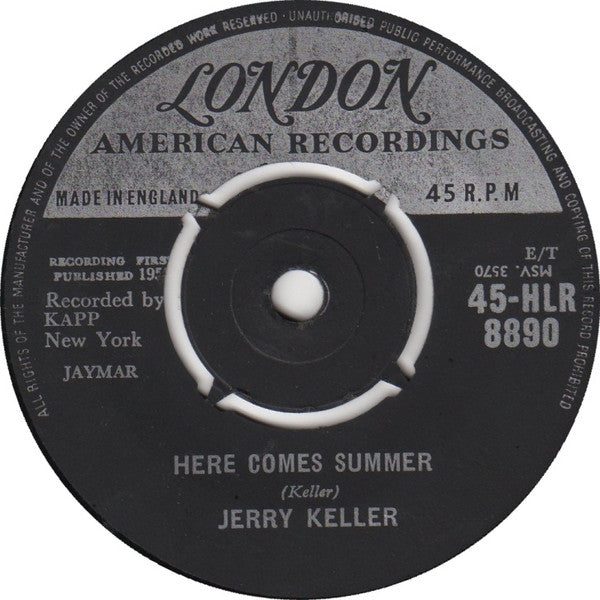 Jerry Keller : Here Comes Summer (7", Single, 4 P)