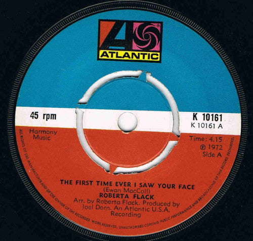 Roberta Flack : The First Time Ever I Saw Your Face (7", Single, 4-P)