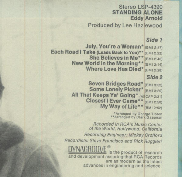 Eddy Arnold : Standing Alone (LP, Album)