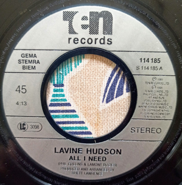 Lavine Hudson : All I Need (7", Single)