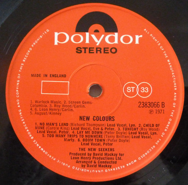 The New Seekers : New Colours (LP, Album)