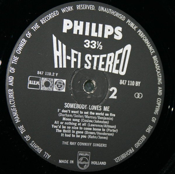 Ray Conniff And The Singers : Somebody Loves Me (LP, Album)