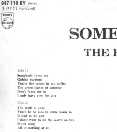 Ray Conniff And The Singers : Somebody Loves Me (LP, Album)
