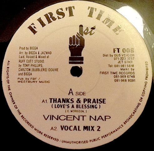 Vincent Nap : Thanks & Praise (Love's A Blessing) (12")