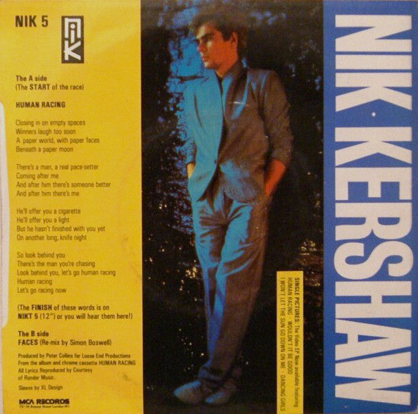 Nik Kershaw : Human Racing (7", Single)