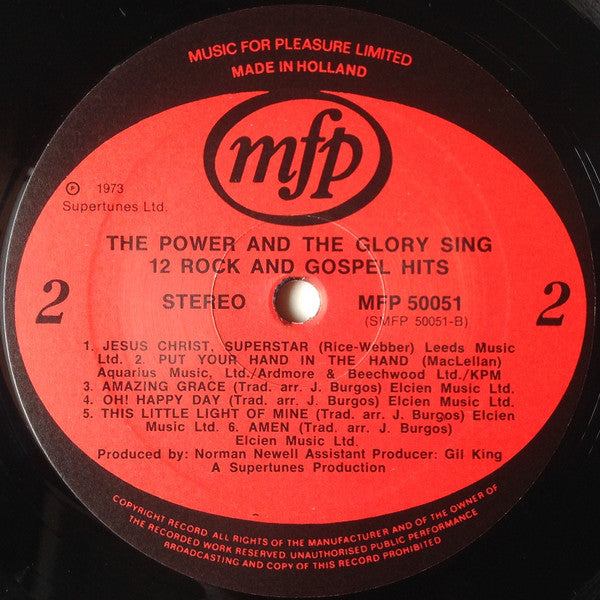 The Power & The Glory : Sing Twelve Rock & Gospel Hits (LP, Album)