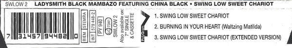 Ladysmith Black Mambazo Featuring China Black : Swing Low Sweet Chariot (CD, Single)