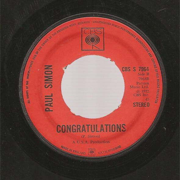 Paul Simon : Me And Julio Down By The Schoolyard  (7", Single, Pus)