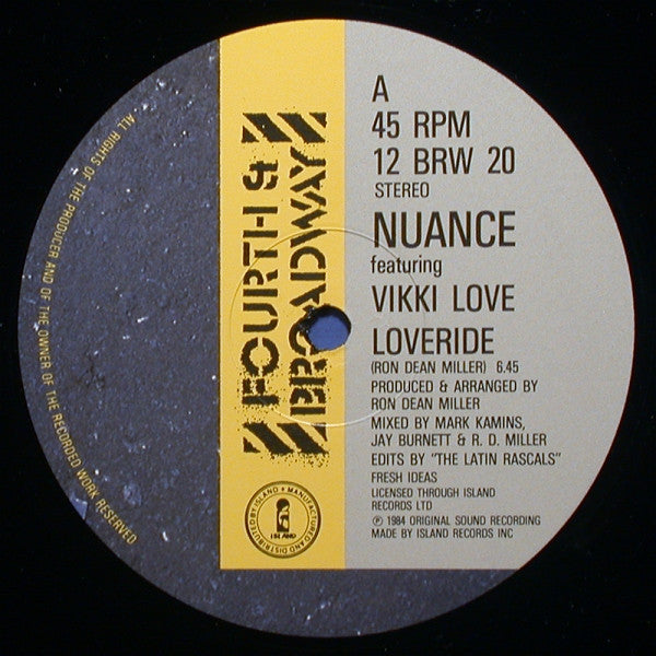 Nuance Featuring Vikki Love : Loveride (12", Single)