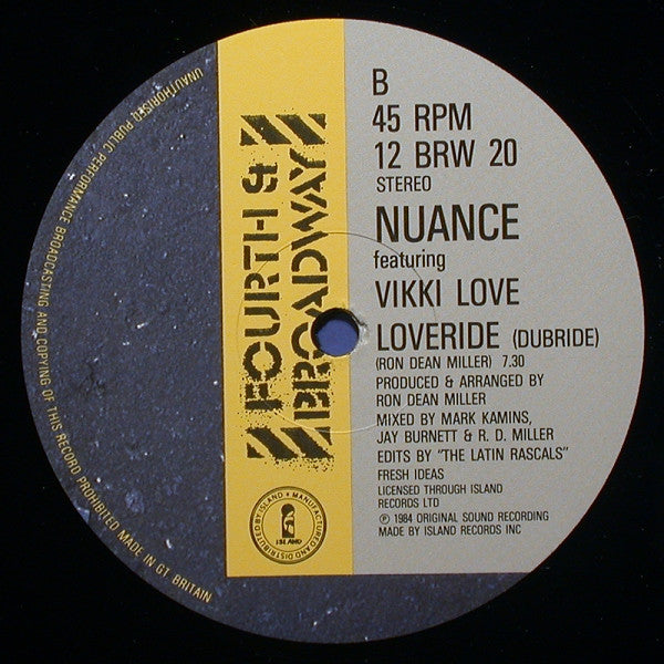 Nuance Featuring Vikki Love : Loveride (12", Single)