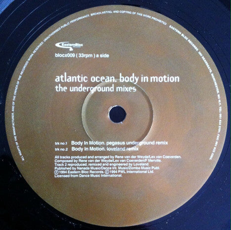 Atlantic Ocean : Body In Motion (The Underground Mixes) (12", Single)