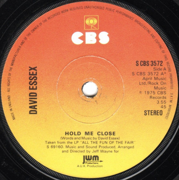 David Essex : Hold Me Close (7", Single, Sol)