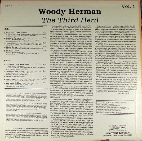 Woody Herman : The Third Herd (Vol. 1) (LP, Album)