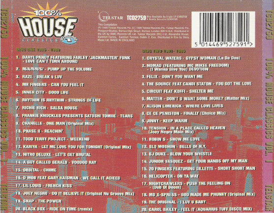 Various : 100% House Classics Volume 1 (2xCD, Comp)