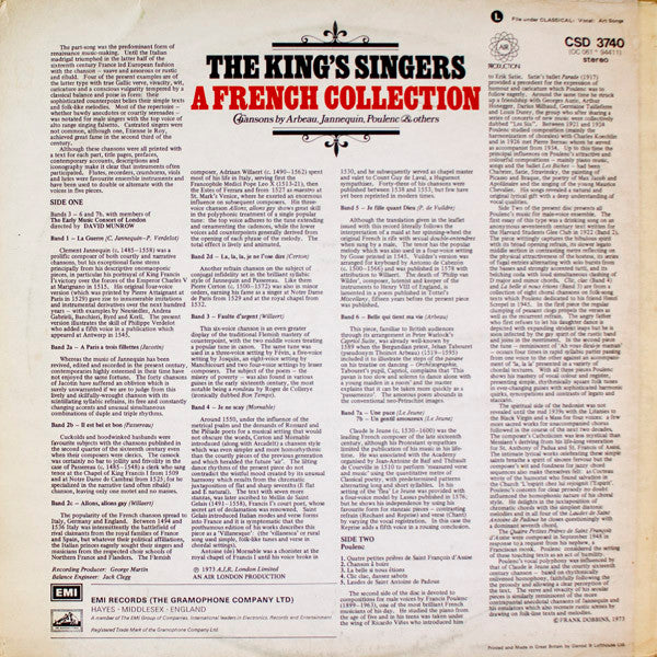 The King's Singers : A French Collection (LP, Album)