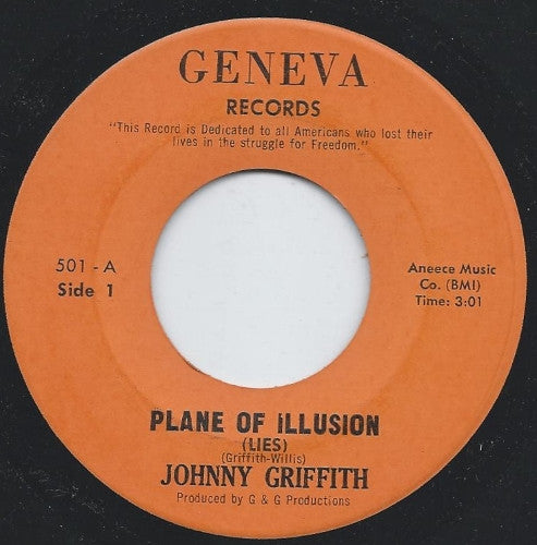 Johnny Griffith : Plane Of Illusion (Lies) (7")