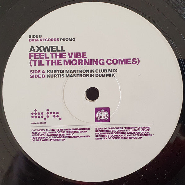 Axwell : Feel The Vibe (Til The Morning Comes) (12", Promo)