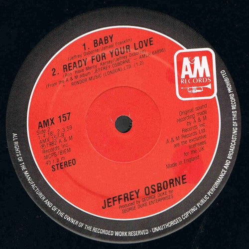 Jeffrey Osborne : Stay With Me Tonight (12", Single)