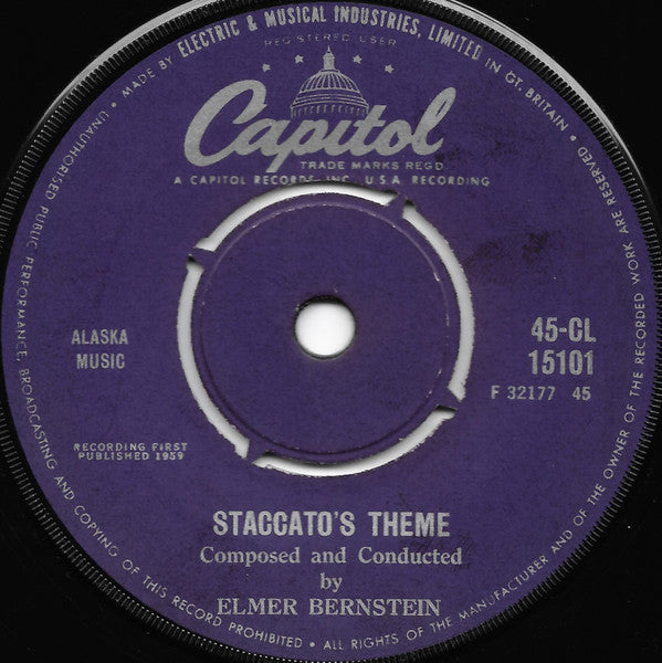 Elmer Bernstein : Staccato's Theme (7", Single)