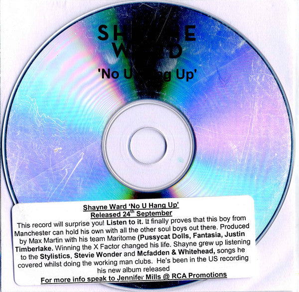 Shayne Ward : No U Hang Up  (CDr, Single, Promo)