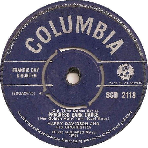 Harry Davidson And His Orchestra : Progress Barn Dance / The Boston Two Step (7")