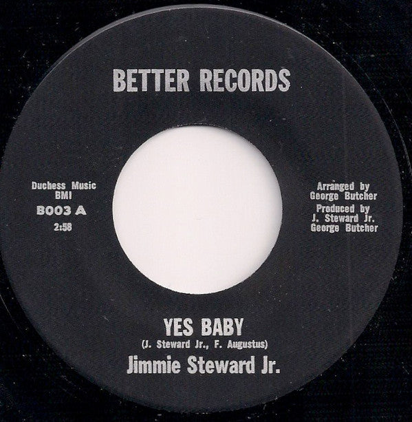 Jimmie Steward Jr. : Yes Baby / I'm In Love Again (7", Single)