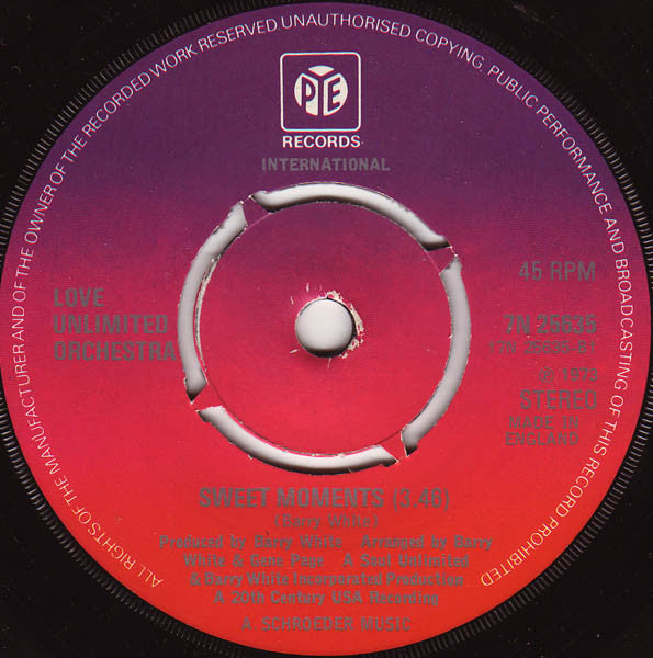 Love Unlimited Orchestra : Love's Theme  (7", Single)