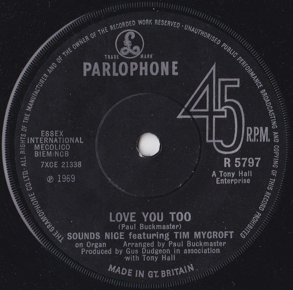 Sounds Nice Featuring Tim Mycroft : Love At First Sight (7", Single, Sol)