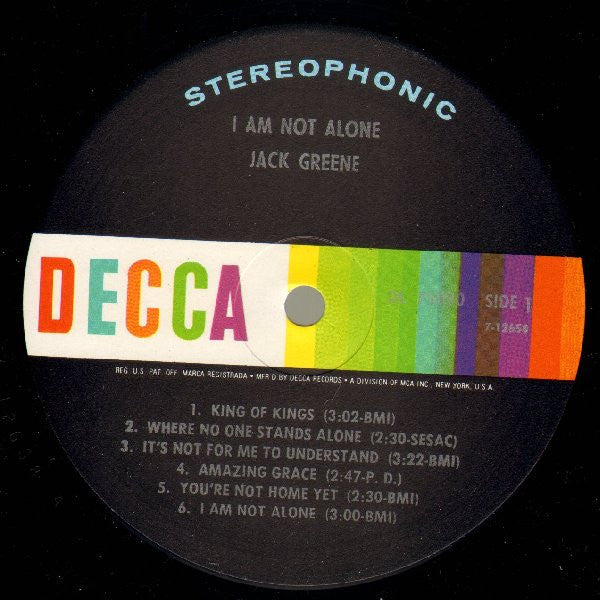 Jack Greene : I Am Not Alone (LP, Album, Pin)