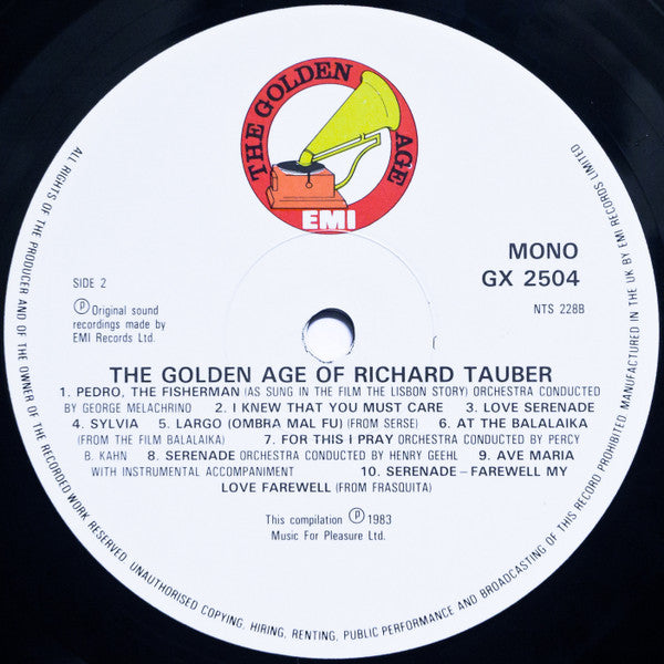 Richard Tauber : The Golden Age Of Richard Tauber (LP, Comp, Mono)