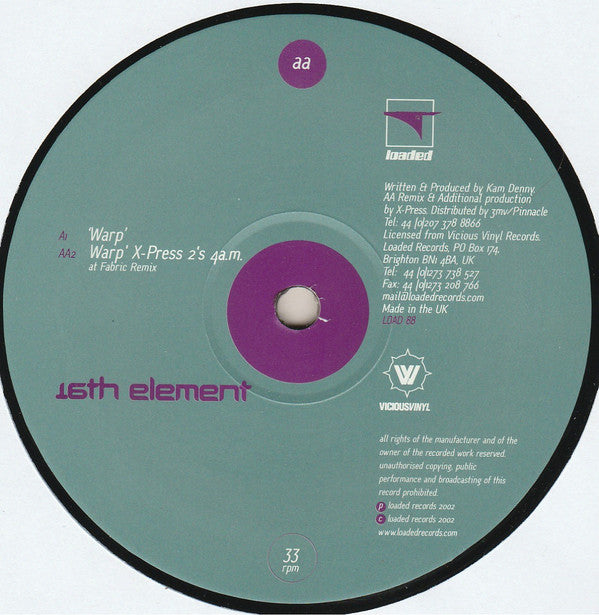 16th Element : Warp (12")